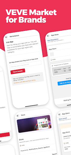 Android application VEVE Market for Brands screenshort
