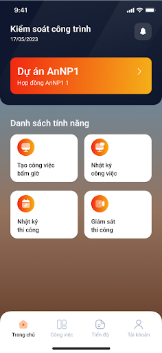 Android application Construction Site Mng screenshort