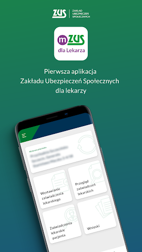 Android application mZUS dla Lekarza screenshort