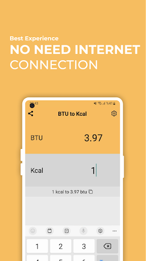 BTU to Kcal Converter Screen 2