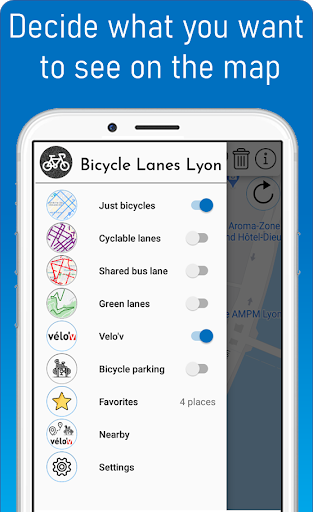 Bicycle lanes Lyon Screen 2