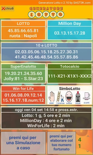 Generatore Lotto Screen 3