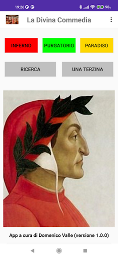 Android application La Divina Commedia a c.DValle screenshort