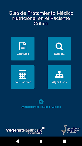 Android application Guía Nutricional en UCI screenshort