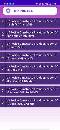 UP Police SI  Constable Exam Paper