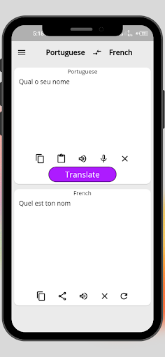 French - Portuguese Translator Screen 3