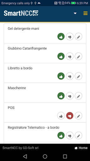 Smart NCC - driver APP Screen 3