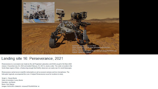 Android application Mars At Your Fingertips screenshort