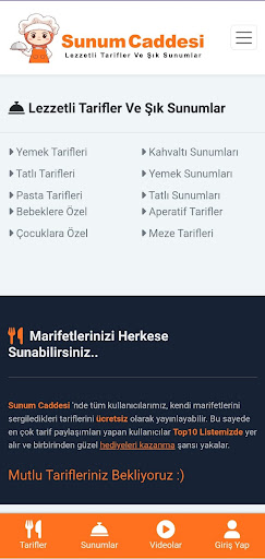 Sunum Caddesi -Yemek Tarifleri Screenshot