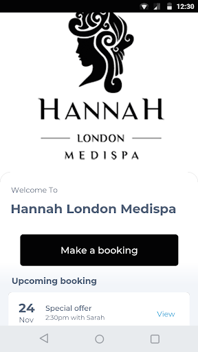 Android application Hannah London Medispa screenshort