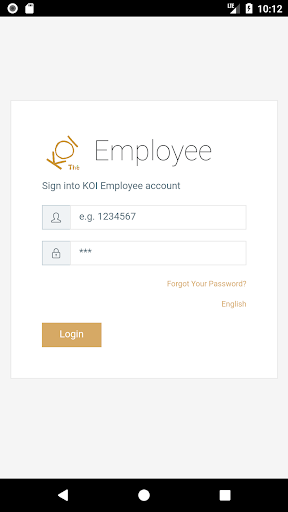 Android application KOI Employee screenshort