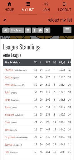 Basketball Sim Leagues Screen 3