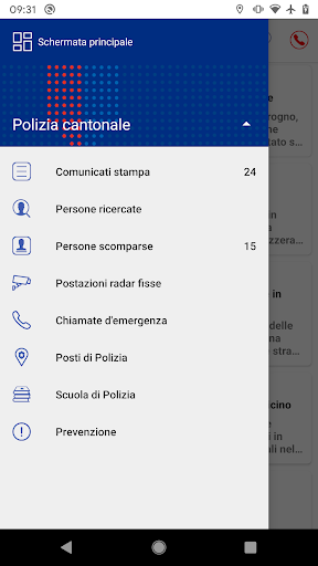 Android application Polizia e Territorio screenshort