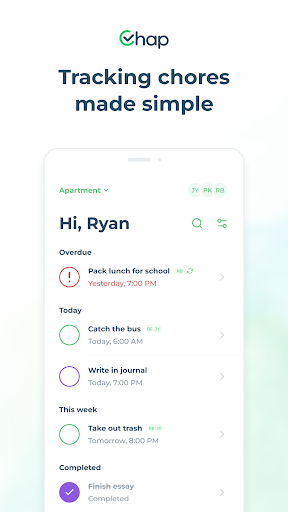 Android application Chap: Chore Tracker App screenshort
