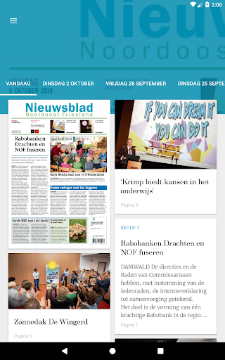 Android application Nieuwsblad Noordoost Friesland screenshort
