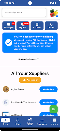 Android application BlueCart for Buyers screenshort