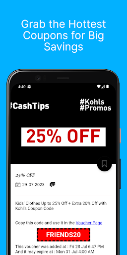 CashTips - Kohls Coupons Screen 3