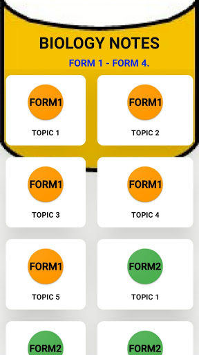 Android application Biology Notes screenshort