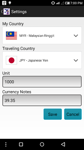 Travel Calculator Screen 2