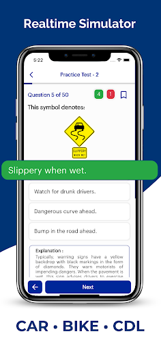 Screenshot of Nevada DMV Permit Practice