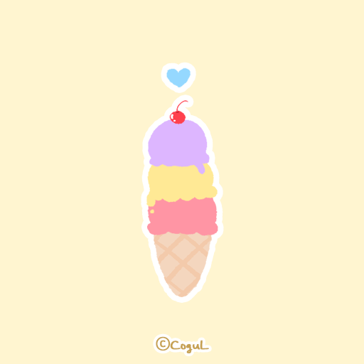 카카오톡 테마 - 아이스크림콘_소프트옐로 logo