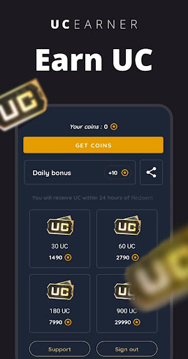 Android application UC Earner screenshort