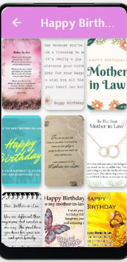 Android application Happy Birthday Mother-In-Law screenshort