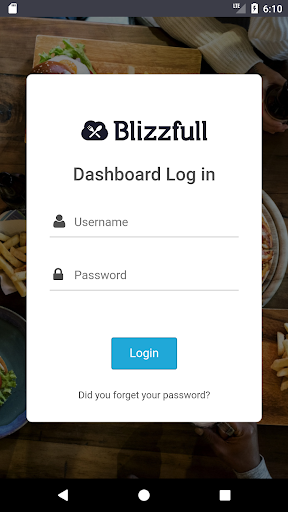 Android application Blizzfull Restaurant Dashboard screenshort
