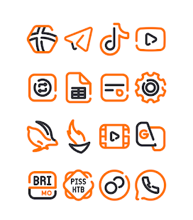 Lineblack - Екранна снимка на пакет с оранжеви икони