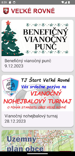 Android application Veľké Rovné screenshort