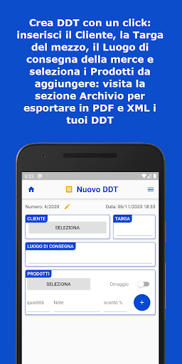Android application Easy DDT App Tentata Vendita screenshort