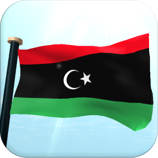 Libya Flag 3D Free Wallpaper  Icon