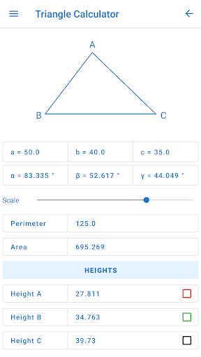 Triangle Calculator Screen 3