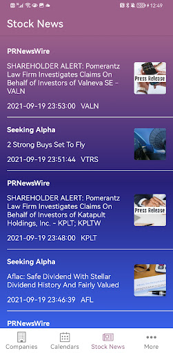 Finance Go: Earnings & Stocks Screen 3