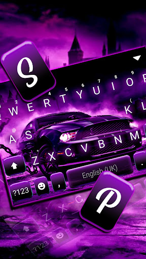 Purple Race Car Keyboard Theme Screen 2