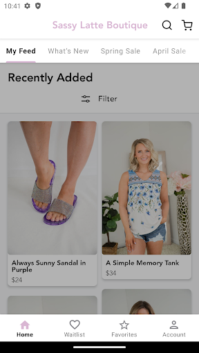 Android application Sassy Latte Boutique screenshort