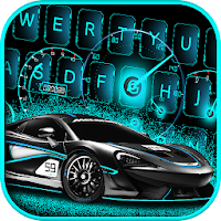 Neon Racing Sports Car Keyboard
