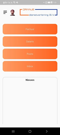 Android application Oranje Dienstverlening screenshort