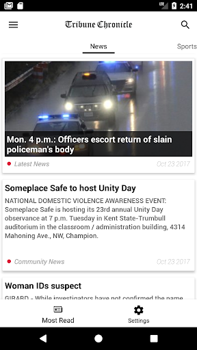 Android application Tribune Chronicle screenshort