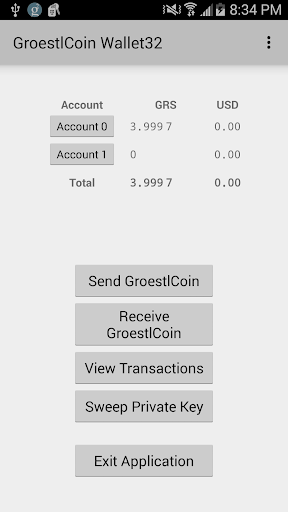 Android application GroestlCoin Wallet32 screenshort