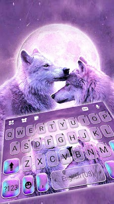 最新版、クールな Purple Wolves のテーマキーボードのおすすめ画像1