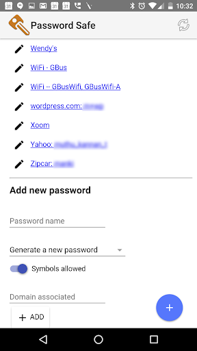 Password Safe Screen 2