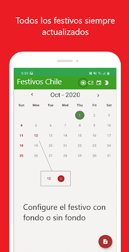 Android application Calendario Festivos Chile 2024 screenshort