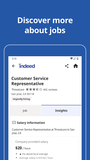 Indeed Job Search screen 1