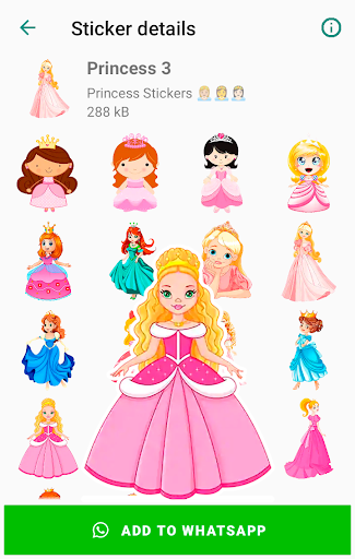 Princess stickers for WhatsApp