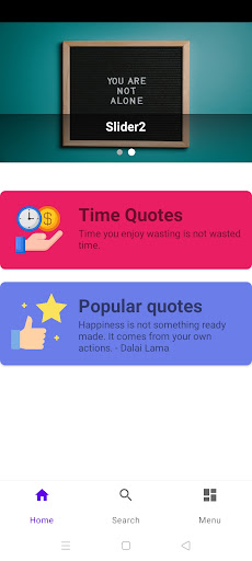 Android application Time quotes screenshort