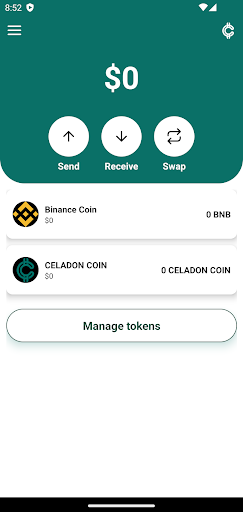 Android application Celadon Coin Wallet screenshort