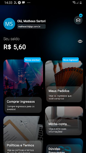 Go Ingressos App Screen 3