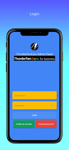 Android application ThunderfamEats For Business screenshort