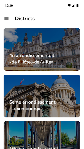 Android application Audio Guide Paris screenshort